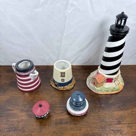 Lot of 3 Ceramic Lighthouse Collectibles – Sakura David Carter Brown - Picture 2 of 8